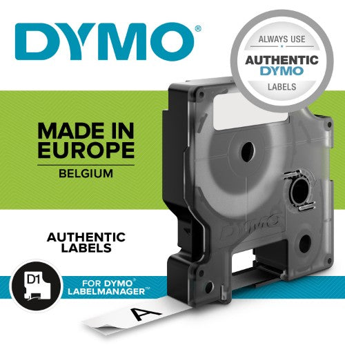Dymo 53710/S0720920 DirectLabel-etikettes black on Transparent 24mm x 7m for Dymo D1 6-24mm/400 Duo