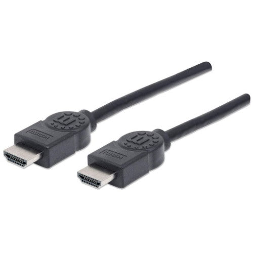 Manhattan HDMI 4K@30Hz Cable with Ethernet, 5m, Male to Male, Black, Ultra HD 4k x 2k, Fully Shielded, Gold Plated Contacts, Lifetime Warranty, High Speed, Equivalent to HDMIMM15HS (except 40cm longer)