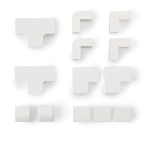Hama Cable Duct Kit, 4 Pcs, Self-adhesive, 1 m, Incl. Connecting Pieces, white