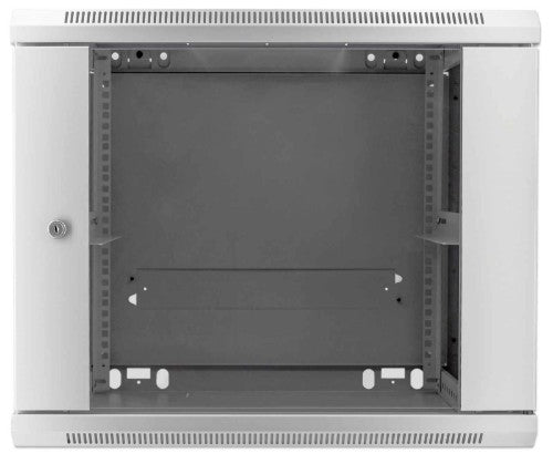 Intellinet 19" Network Cabinet - Wall Mount (Standard), 9U, 600mm Deep, Grey, Assembled, Max 60kg, Suitable also for use on desk or floor, Usable Depth 500mm, Metal & Glass Door, Back Panel, Removeable Sides, Parts for wall install (eg screws/rawl plugs)