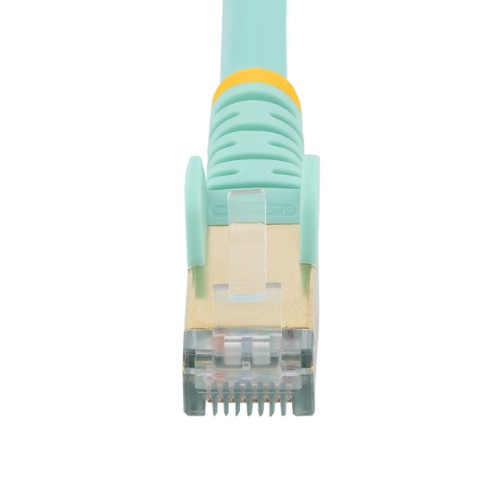 StarTech.com 1m CAT6a Ethernet Cable - 10 Gigabit Shielded Snagless RJ45 100W PoE Patch Cord - 10GbE STP Network Cable w/Strain Relief - Aqua Individually Tested/Wiring is UL Certified/TIA
