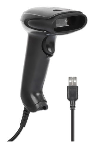 Manhattan Contact CCD Handheld Barcode Scanner, USB, 60mm Scan Width, Cable 152cm, Max Ambient Light 5,000 lux (sunlight), Black, Three Year Warranty