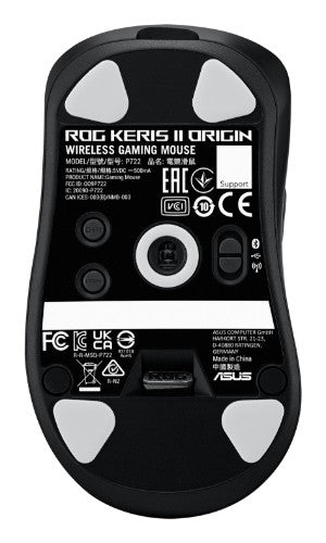 ASUS ROG Keris II Origin BLK mouse Gaming Right-hand RF Wireless + Bluetooth + USB Type-A Optical 42000 DPI