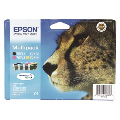 Epson C13T07154012/T0715 Ink cartridge multi pack Bk,C,M,Y 7,4ml+3x5,5ml Pack=4 for Epson Stylus BX 310/600/D 120/D 78/S 20