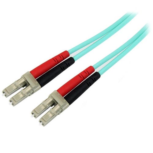 StarTech.com 1m (3ft) LC to LC (UPC) OM4 Multimode Fiber Optic Cable, 50/125µm LOMMF/VCSEL Zipcord Fiber, 100G, Low Insertion Loss - LSZH Fiber Jumper Cord