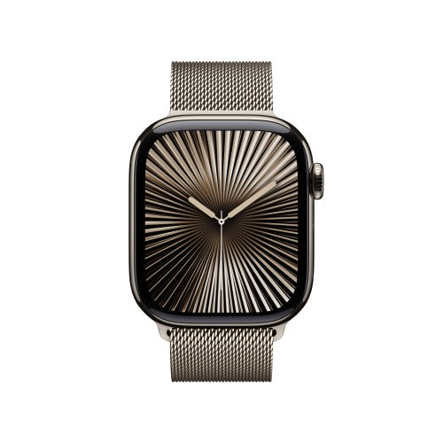 Apple Watch Series 10 GPS + Cellular 42mm Natural Titanium Case with Natural Milanese Loop