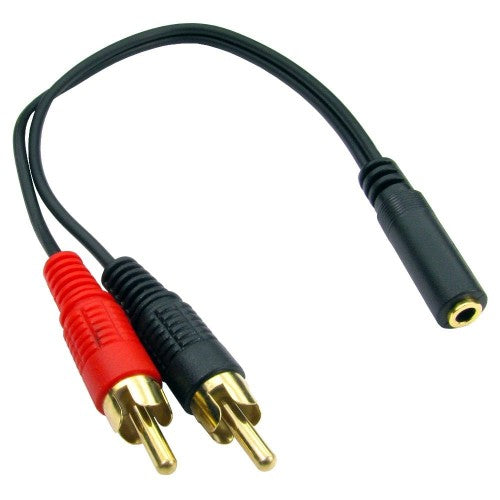 Cables Direct 3-3F2RCAM audio cable 0.2 m 2 x RCA 3.5mm Black