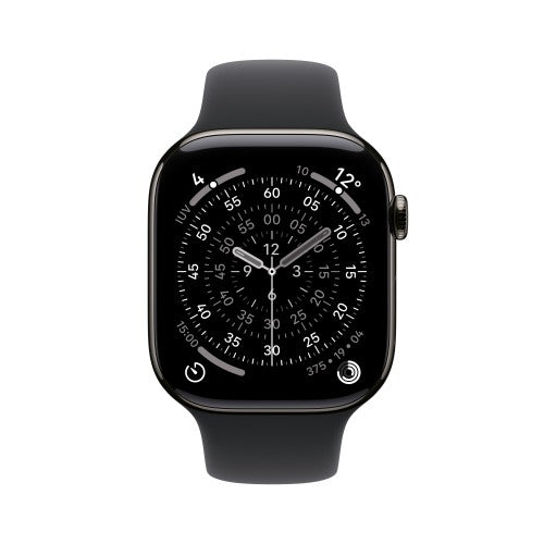 Apple Watch Series 11 GPS + Cellular 46mm Slate Titanium Case with Black Sport Band - S/M