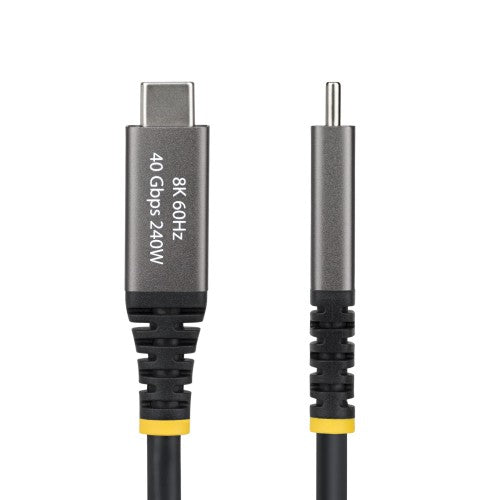 StarTech.com 2m (6ft) Active USB4 Cable, 40Gbps, 240W PD, 8K 60Hz/4K 240Hz DP2.1 DP40, TPE Jacket, Thunderbolt 4 Compatible USB-C Cable - Black USB-C Cord
