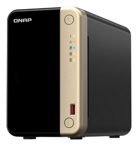 QNAP TS-264 NAS Tower Intel® Celeron® N5095 8 GB 0 TB QNAP QTS Black, Gold