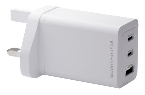 dbramante1928 IT - UK W. Charger - 2xUSB-C 70W + 1xUSB-A - WHT