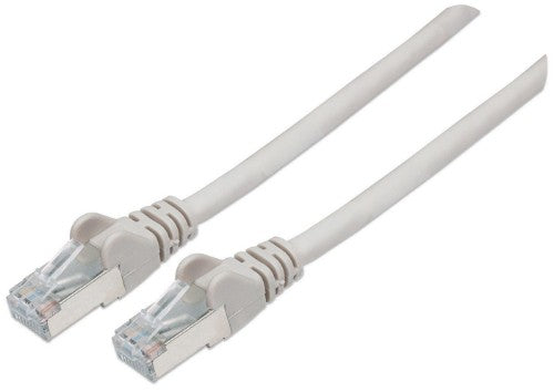 Intellinet Network Patch Cable, Cat6A, 2m, Grey, Copper, S/FTP, LSOH / LSZH, PVC, RJ45, Gold Plated Contacts, Snagless, Booted, Lifetime Warranty
