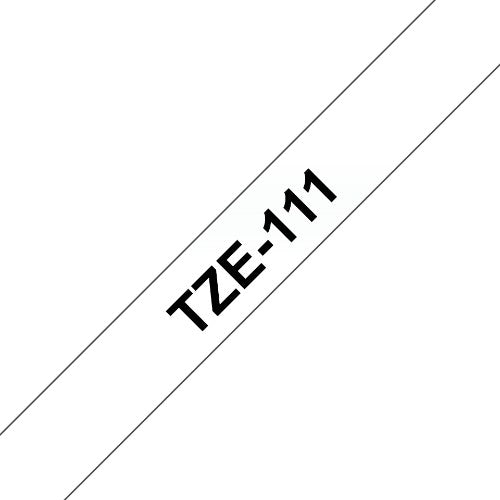 Brother TZE-111 DirectLabel black on Transparent Laminat 6mm x 8m for Brother P-Touch TZ 3.5-18mm/6-12mm/6-18mm/6-24mm/6-36mm