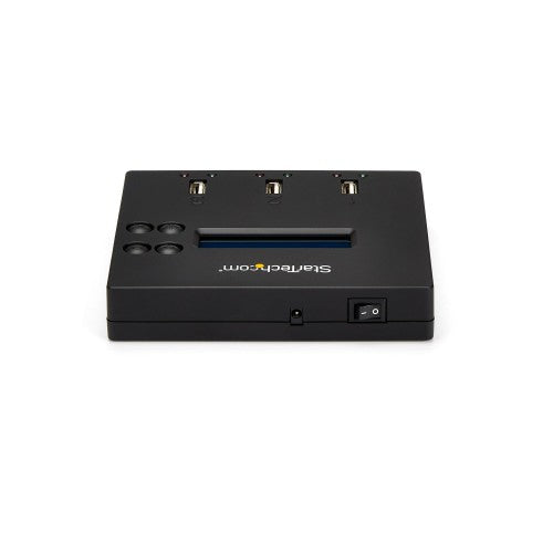 StarTech.com Standalone 1 to 2 USB Thumb Drive Duplicator and Eraser, Multiple USB Flash Drive Copier, System and File and Whole-Drive Copy at 1.5 GB/min, Single and 3-Pass Erase, LCD Display - TAA