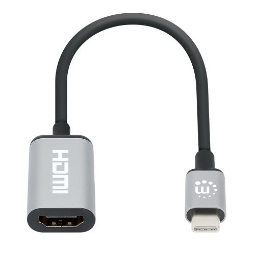 Manhattan USB-C to HDMI Cable, 4K@60Hz, 5 Gbps (USB 3.2 Gen1 aka USB 3.0), 15cm, Black, Male to Female, Three Year Warranty