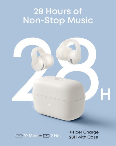 Soundcore C50i Wireless Open-Ear Clip-On Earbuds with Adaptive Comfort, white