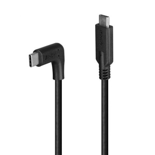 Lindy 1m USB 3.2 Type C Cable, 90° Right Angle, 10Gbps