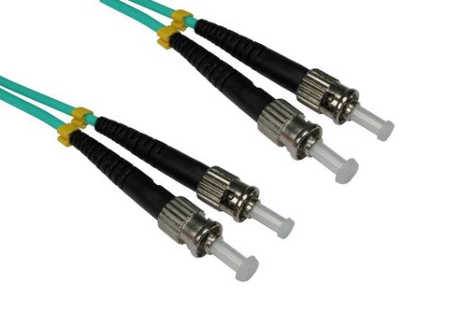 Cables Direct 10.0m ST-ST 50/125 OM3 fibre optic cable 10 m Blue