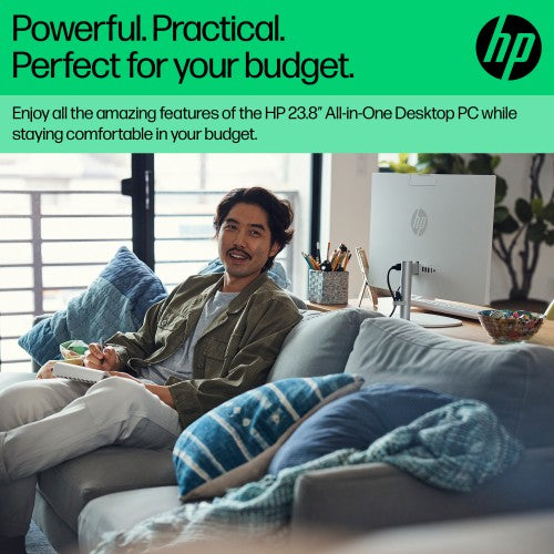 HP 24 -cr0047na PC Intel® Core™ i5 i5-1335U 60.5 cm (23.8") 1920 x 1080 pixels All-in-One PC 8 GB DDR4-SDRAM 512 GB SSD Windows 11 Home Wi-Fi 6 (802.11ax) White