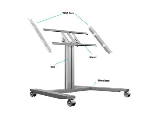 Multibrackets M Public Display Stand 80 HD Wheelbase Single Silver