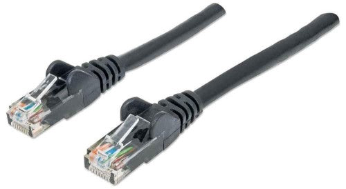 Intellinet Network Patch Cable, Cat6, 0.5m, Black, CCA, U/UTP, PVC, RJ45, Gold Plated Contacts, Snagless, Booted, Lifetime Warranty
