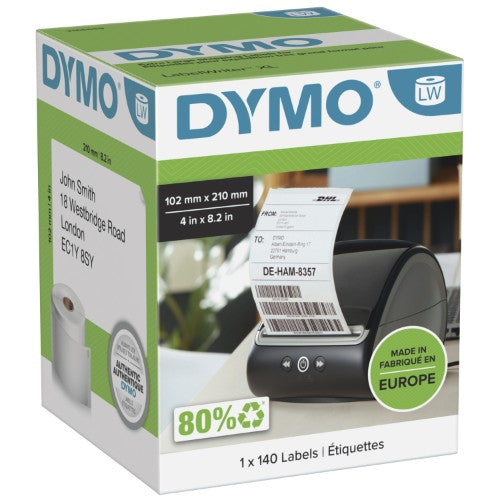 Dymo 2166659 DirectLabel-etikettes white 102mm x 210mm 1 x 140 pcs for Labelwriter 4 XL/ 5 XL