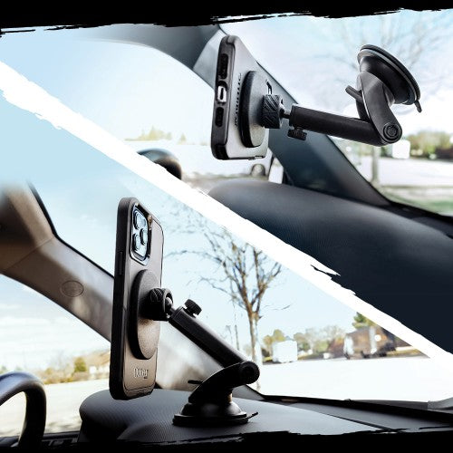 OtterBox Wireless Car Dashboard and Windshield Mount for MagSafe, Strong Magnetic Alignment and Attachment with MagSafe, Easily Adjustable and Secure Design, Compatbile with iPhone 14/iPhone 13/iPhone 12 Series, Black