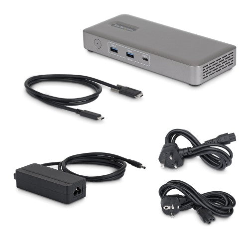 StarTech.com USB4 Docking Station, Driverless Dual 4K for macOS and Windows, Universal USB-C Dock with 100W Laptop Charging and 2.5GbE