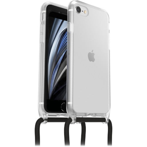 OtterBox React Necklace Case for iPhone SE (3rd/2nd gen)/8/7, Ultra-Slim, Protective Case with Adjustable and Detachable Necklace Strap, Tested to Military Standard, Clear, No Retail Packaging