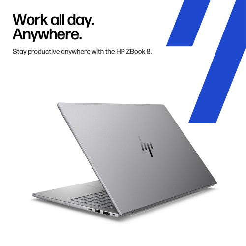 HP ZBook 8 G1i Data Science Intel Core Ultra 7 255H Mobile workstation 40.6 cm (16") WUXGA 16 GB DDR5-SDRAM 512 GB SSD NVIDIA RTX 500 Ada Wi-Fi 7 (802.11be) Windows 11 Pro AI Workstation, AI PC Silver
