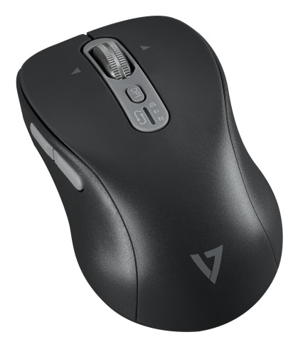 V7 MW600BT Dual Mode Bluetooth 2.4Ghz Fast, Side Scroll Mouse - USB-C Rechargeable - Wireless Connectivity - 2-Bluetooth Channels, 1-2.40 Ghz Channel - 7 Button(s) - Selectable 1000-1600-2400-3200 dpi - Battery included - Windows - MacOS - ChromeOS