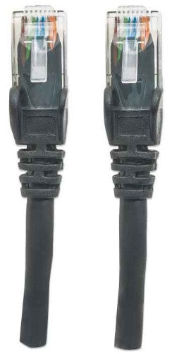 Intellinet Network Patch Cable, Cat6, 0.5m, Black, CCA, U/UTP, PVC, RJ45, Gold Plated Contacts, Snagless, Booted, Lifetime Warranty
