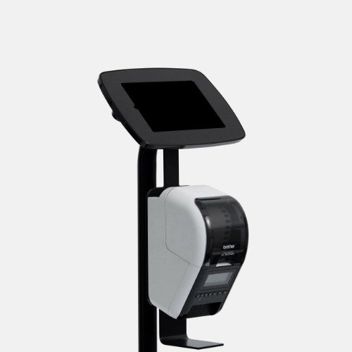 Bouncepad Original Floorstanding + Brother Printer Mount (inc USB Cable) | Exposed Front Camera and Home Button | White | Samsung Galaxy Tab A9 and A11 8.7 Inch (2023 - 2025)