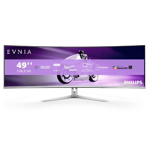 Philips Evnia 8000 49M2C8900/00 computer monitor 124.2 cm (48.9") 5120 x 1440 pixels Dual QHD QD-OLED White