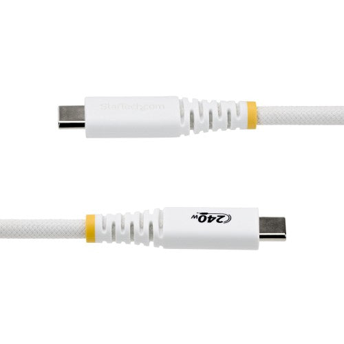 StarTech.com 3m (10ft) USB-C Charging Cable, Durable and Ultra-Flexible, 240W (5A) PD EPR, USB 2.0 Laptop Charger Cable, USB-IF Certified, Rugged USB-C Charging Cord - White