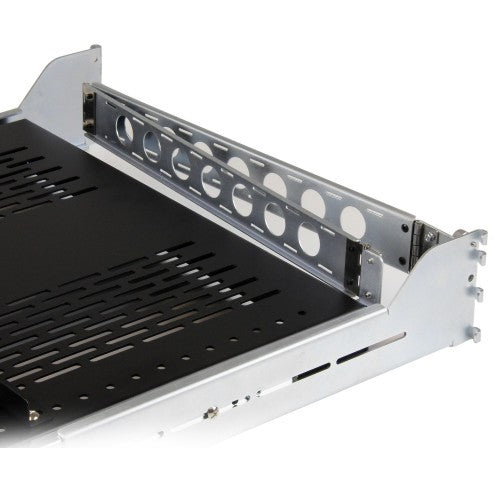StarTech.com 2U Vented Sliding Server Rack Shelf w/ Cable Management Arm - 27.6 to 31.6in Adjustable Mounting Depth - 125lb - 19” Server Tray Shelf for Equipment Rack - 24in Deep