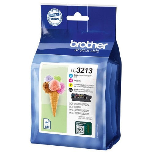 Brother LC-3213VAL Ink cartridge multi pack Bk,C,M,Y Blister, 4x400 pages ISO/IEC 19752 Pack=4 for Brother DCP-J 772