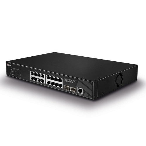Lindy 16 Port + 2 SFP Gigabit Managed Switch PoE