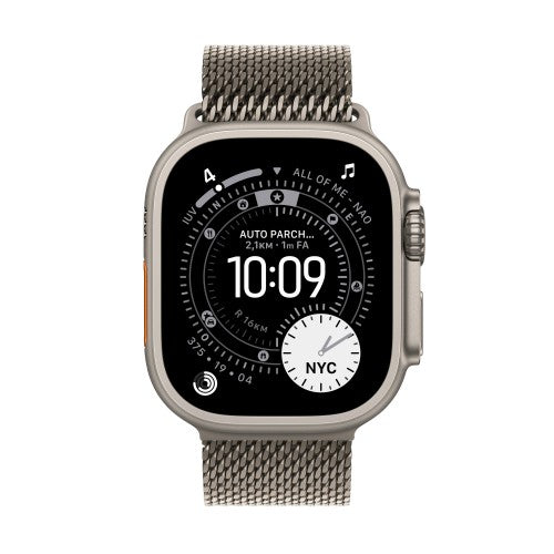 Apple Watch Ultra 3 GPS + Cellular 49mm Natural Titanium Case with Natural Titanium Milanese Loop - Medium