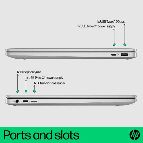 HP Chromebook 15a-nb0003na Intel® Core™ i3 i3-N305 39.6 cm (15.6") Full HD 8 GB LPDDR5-SDRAM 128 GB Flash Wi-Fi 6 (802.11ax) ChromeOS Silver