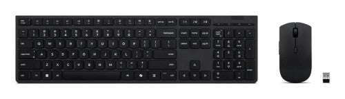 Lenovo 4X31R64318 keyboard Mouse included Office RF Wireless + Bluetooth QWERTY Belgian, English Grey