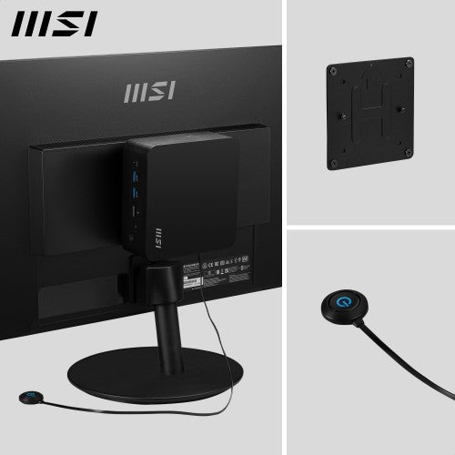 MSI Cubi NUC 1M Intel Core 3 100U Desktop PC, NUC, SFF, Mini Computer, HTPC, (8GB RAM, 512GB Storage, Windows 11 PRO), Intel Graphics/DDR5/Dual ThunderBolt 4/Dual HDMI/Dual LAN/WiFi 6E/BT 5.3/VESA