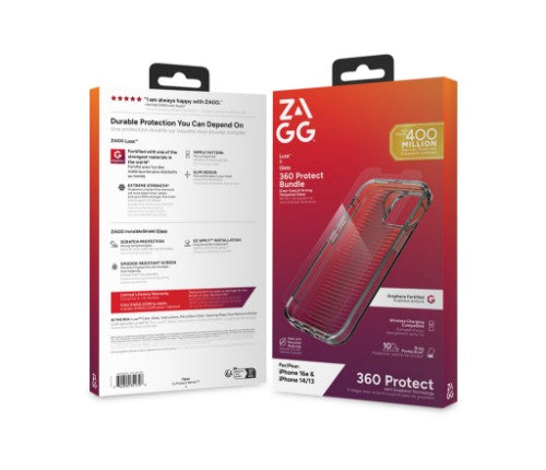 ZAGG Luxe + Glass 360 Bundle iPhone 17e/16e/14/13 Clear