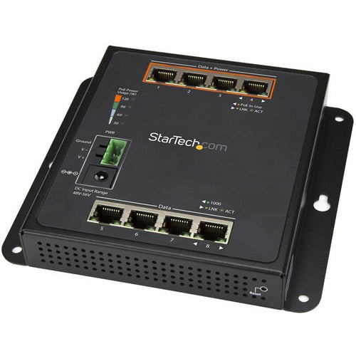 StarTech.com Industrial 8 Port Gigabit PoE Switch - 4 x PoE+ 30W - Power Over Ethernet - Hardened GbE Layer/L2 Managed Switch - Rugged High Power Gigabit Network Switch IP-30/-40C to +75C - TAA
