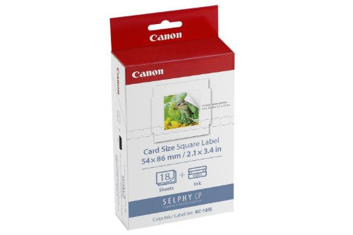 Canon 7429B001/KC-18IS Photo cartridge color + Sticker paper 54mm x 86mm Pack=18 for Canon CP 100/1000/1500/820/900