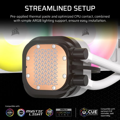 Corsair Nautilus 240 RS ARGB Liquid Processor All-in-one liquid cooler White 1 pc(s)