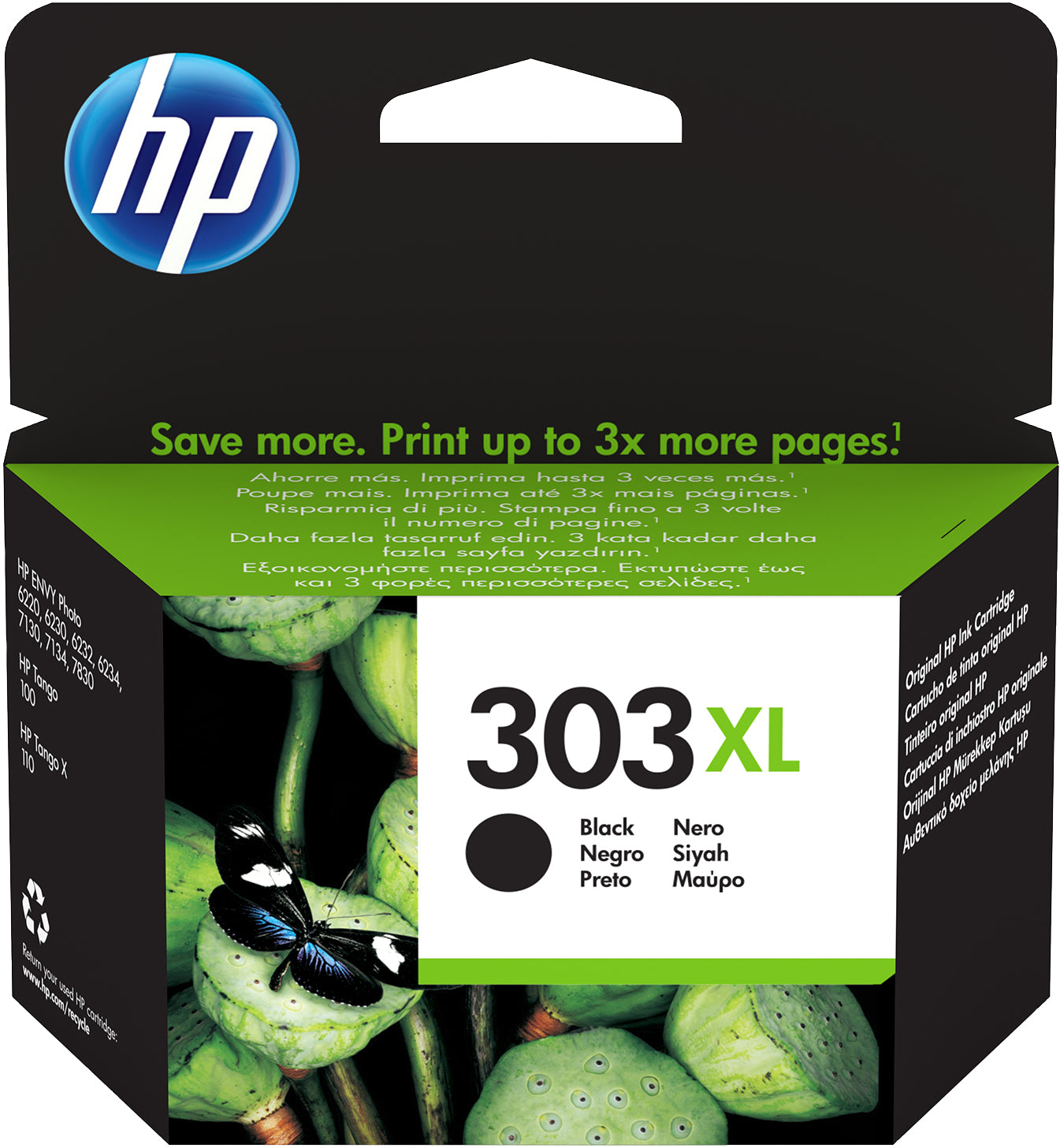 HP 303 NERO+COLORE T6N02AE + T6N01AE ORIGINALI HP ENVY 6220/6230/6232/6234  7130