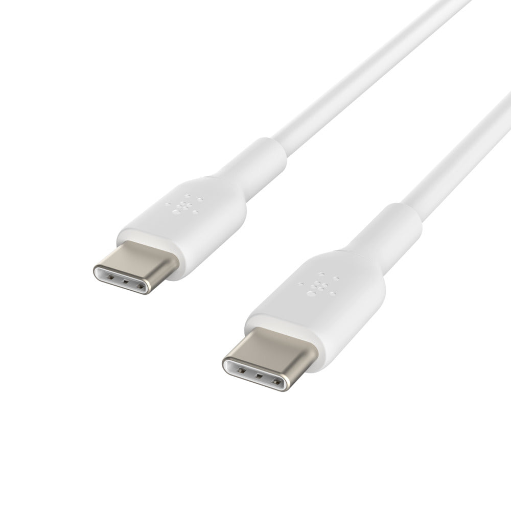 2m USB C Charging Cable - Durable Fast Charge & Sync USB 2.0 Type C to USB  C Laptop Charger Cord - TPE Jacket Aramid Fiber M/M 60W White - Samsung S10