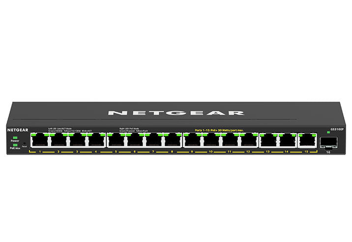 NETGEAR GS316EP Managed Gigabit Ethernet (10/100/1000) Power over Ethe