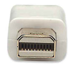 Manhattan Mini DisplayPort 1.2 Cable, 4K@60Hz, 1m, Male to Male, Bi-Directional, White, Lifetime Warranty, Equivalent to MDPMM1MW.
